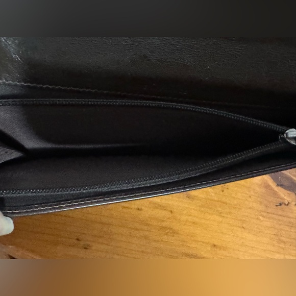 Authentic CHANEL Bifold Clutch Long Wallet Matelasse Leather Gunmetal Chain,Box - Picture 8 of 11